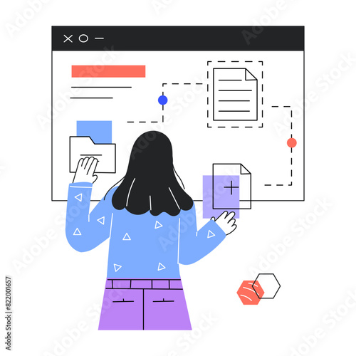 Download linear mini illustration of a duplicate file 