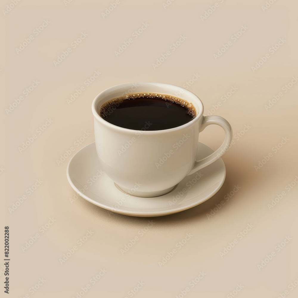 A Serene Morning: Coffee Cup Resting on Delicate Saucer A Serene Morning: Coffee Cup Resting on Delicate Saucer