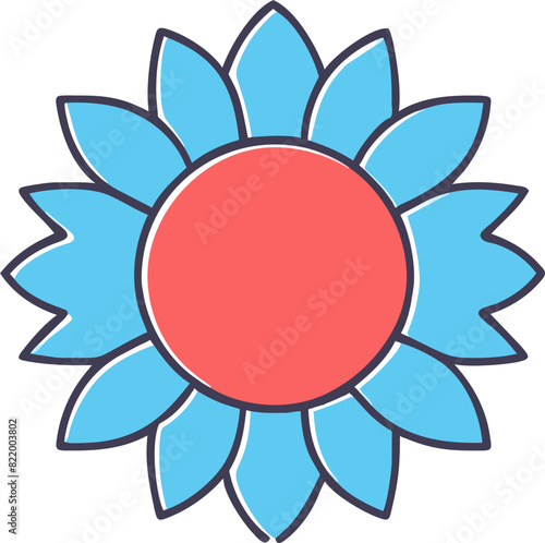 sunflower white background, icon offset fill