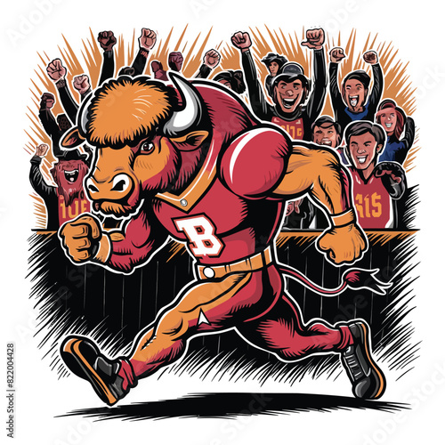 buffalo mascot logo, illustration, vector
