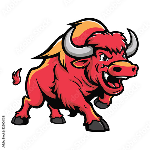 buffalo mascot logo, illustration, vector
