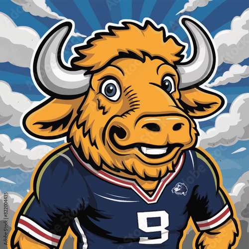 buffalo mascot logo, illustration, vector
