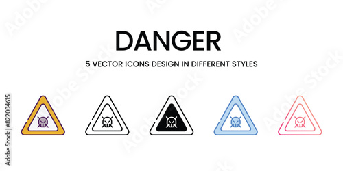 Danger  Icons different style vector stock illustration