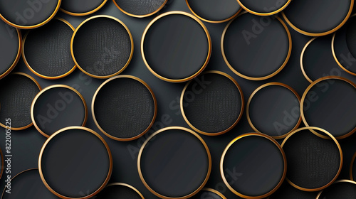 Gold and black luxury background  geometric abstract circle patterns.