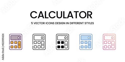 Calculator  Icons different style vector stock illustration