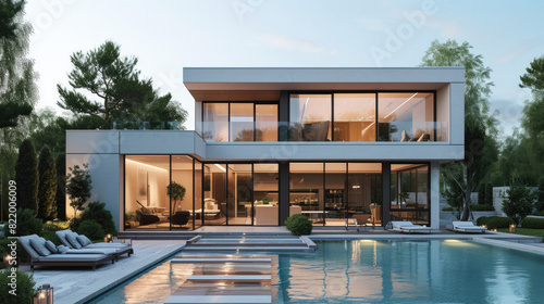 Architecture modern design, concrete house.