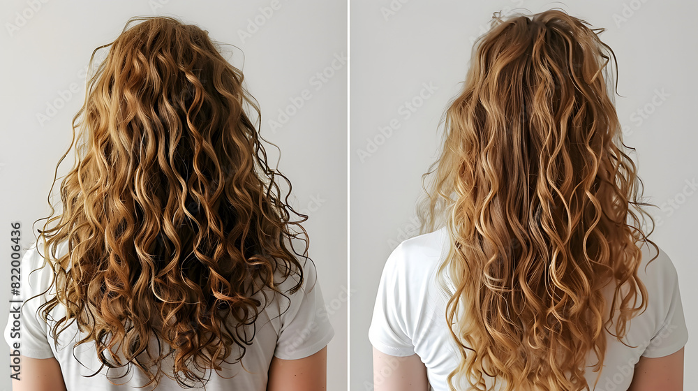 CGM hair treatment for curly hair with honey before and after styling ...