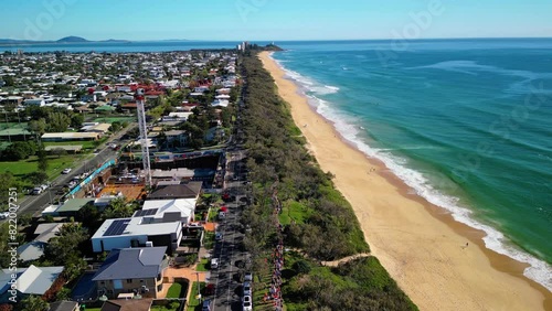 Drone footage of the Kawana parkrun on the Coral Sea coast in Buddina, Queensland, Australia photo