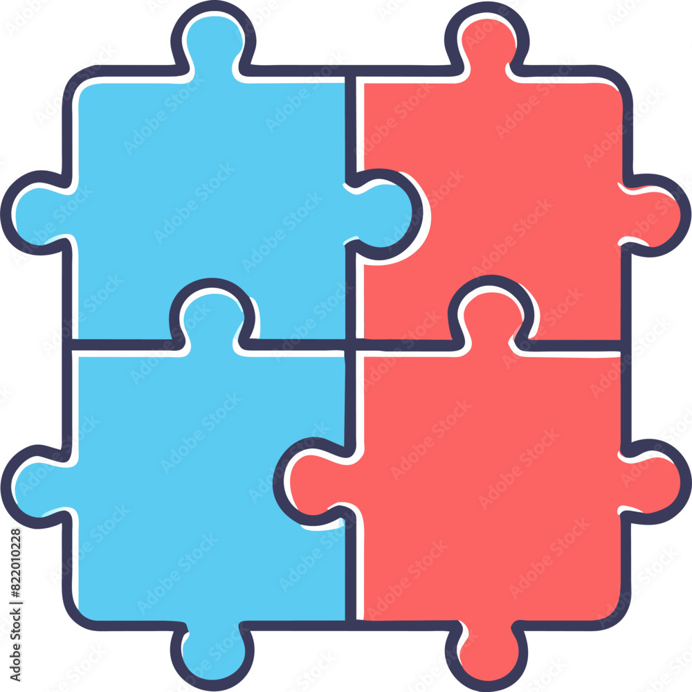puzzle pieces fitting together, icon offset fill puzzle pieces fitting together, icon offset fill