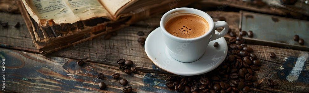 coffee on wood table coffee on wood table