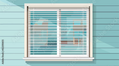 Window with blinds in room closeup Vector style Vector