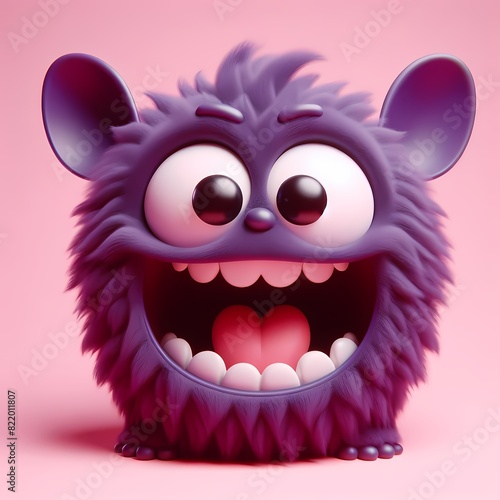 Furry Monster Fun  Cartoon Character T-Shirt Design