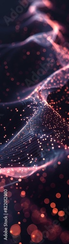 Wallpaper Mural Abstract digital wave of particles. Future technology background. Neon glowing dots and lines. Perfect for tech, AI, and futuristic themes. Torontodigital.ca