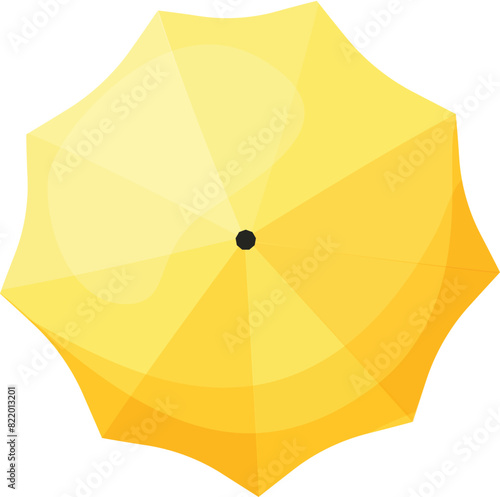 Vector illustration of a vibrant yellow umbrella, perfect for seasonal or weatherrelated designs