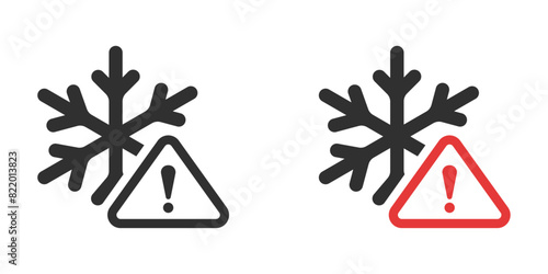 Snow warning sign icon vector illustration