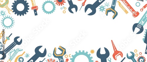 Abstract Doodle Labor Day Background with Blank Space for Message
