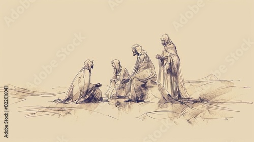 Vision of Daniel’s Prayer for His People - Biblical Watercolor Illustration