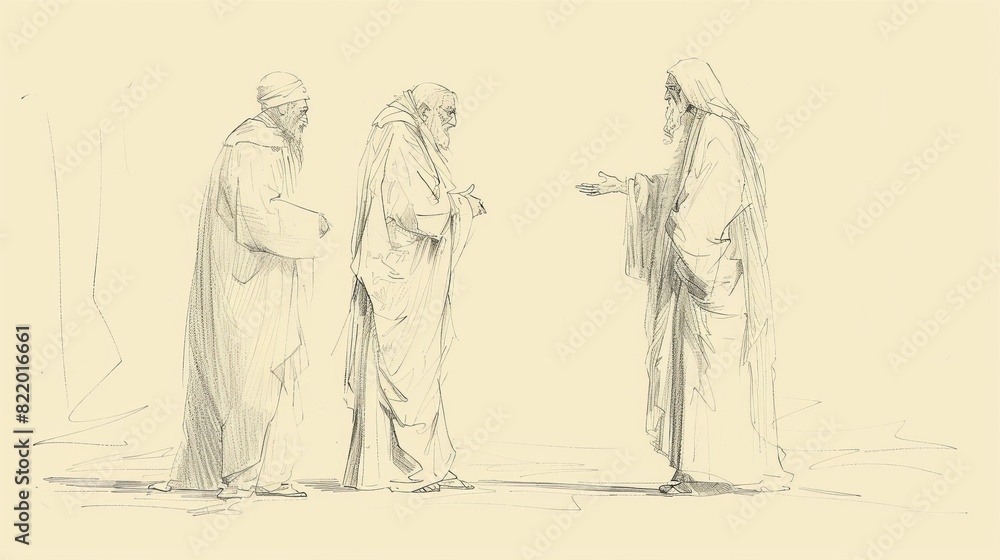 Obraz premium Vision of Daniel’s Prayer for His People - Biblical Watercolor Illustration