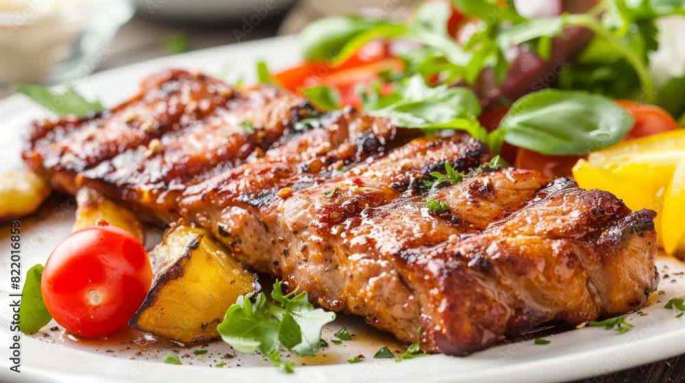 Meat steak food illustration generated by ai