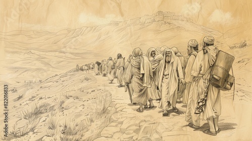 Vision of Daniel’s Prayer for His People - Biblical Watercolor Illustration