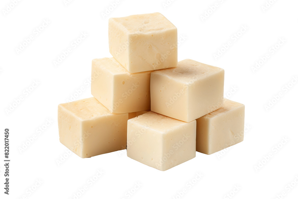 Towering Cascade of Soap Cubes on a Clear PNG or White Background. Towering Cascade of Soap Cubes on a Clear PNG or White Background.