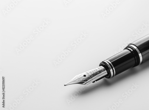 an image of a classic and elegant fountain pen on a clean white surface.