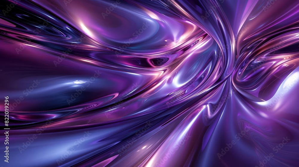 Fototapeta premium Vibrant abstract purple and blue fluid waves creating a dynamic and mesmerizing digital artwork, perfect for backgrounds and creative projects.