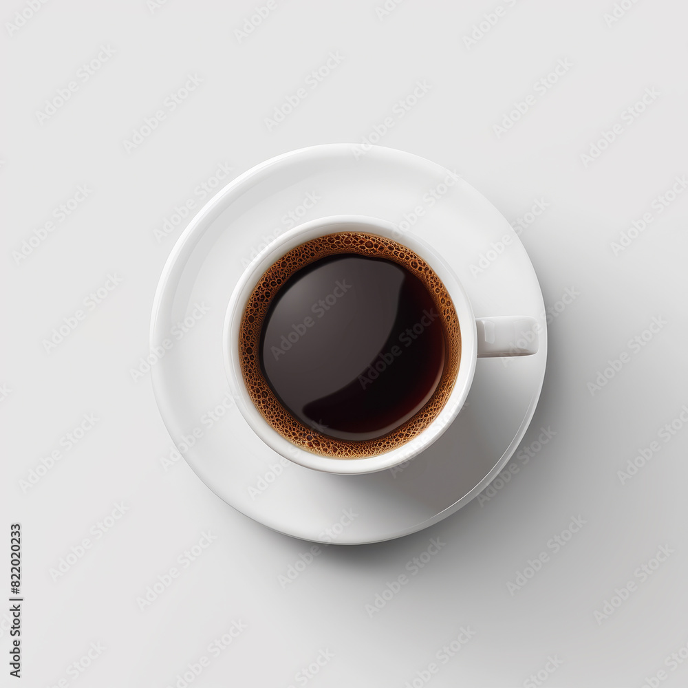 Elixir of Tranquility: A Coffee Cup Resting on a White Table Elixir of Tranquility: A Coffee Cup Resting on a White Table