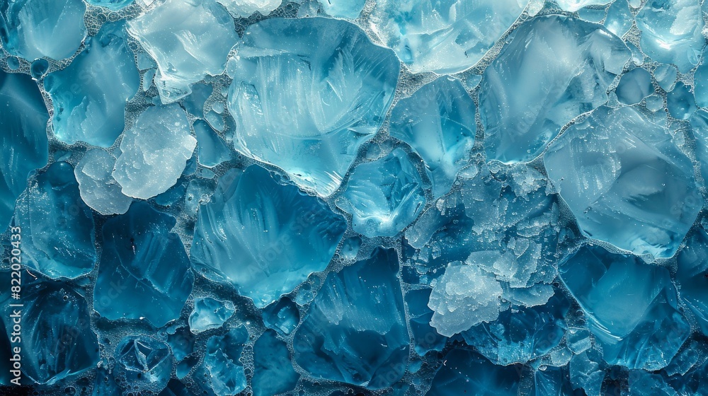 In an evocative flat-lay, ice pieces form a chaotic pattern, their crystalline textures creating a unique, naturally hued background. In an evocative flat-lay, ice pieces form a chaotic pattern, their crystalline textures creating a unique, naturally hued background.