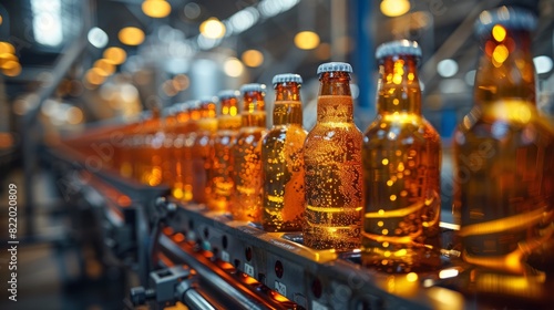 The conveyor belt bustles with the activity of beer bottles making their path from the brewery to retail outlets.