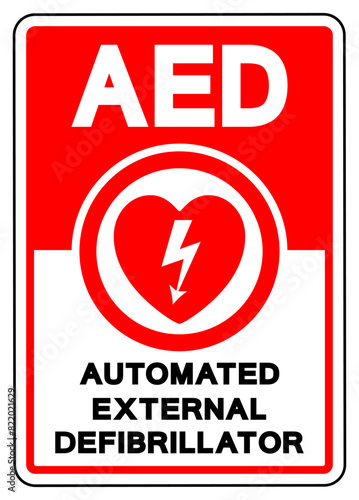 AED Automated External Defibrillator Symbol Sign, Vector Illustration, Isolate On White Background Label .EPS10