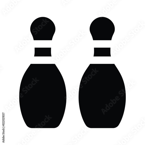 Modern icon of bowling pins, indoor skittles games