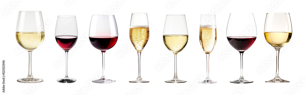 Glass of wine png element set on transparent background Glass of wine png element set on transparent background