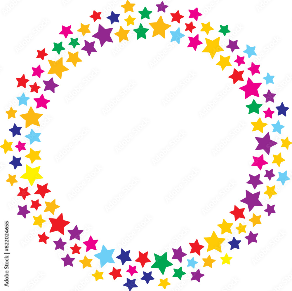Start decoration frame in vector. Stars abstract round border. Start decoration frame in vector. Stars abstract round border.