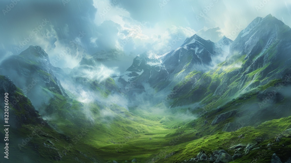 Mountain landscape nature backkgroundd illustration geenerated by AI Mountain landscape nature backkgroundd illustration geenerated by AI