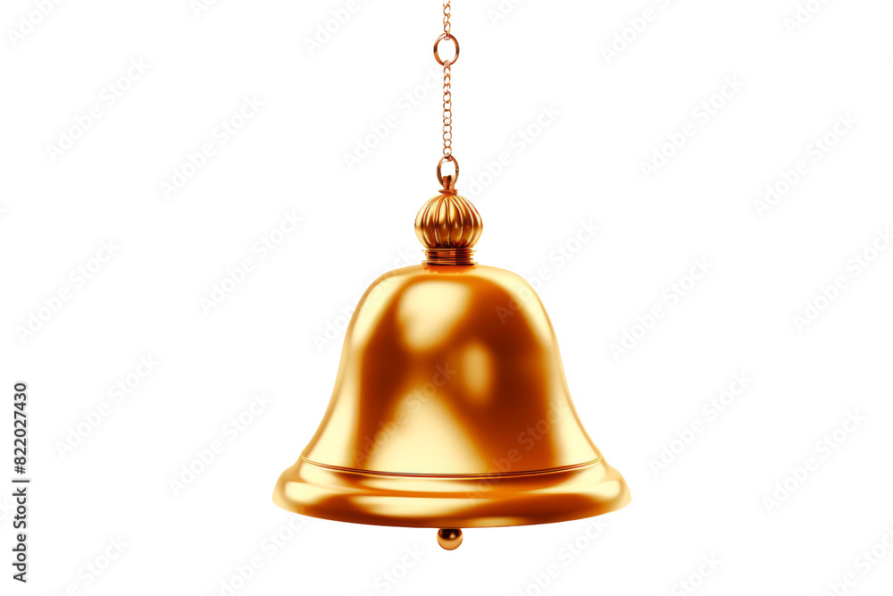 The Melodic Whisper of a Golden Bell on a Clear PNG or White Background. The Melodic Whisper of a Golden Bell on a Clear PNG or White Background.