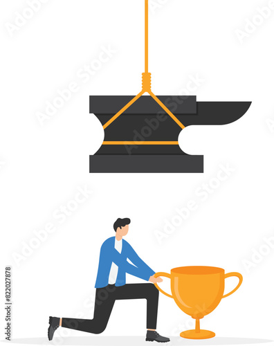 Success trap, problem with career or betrayal in business deal concept, 