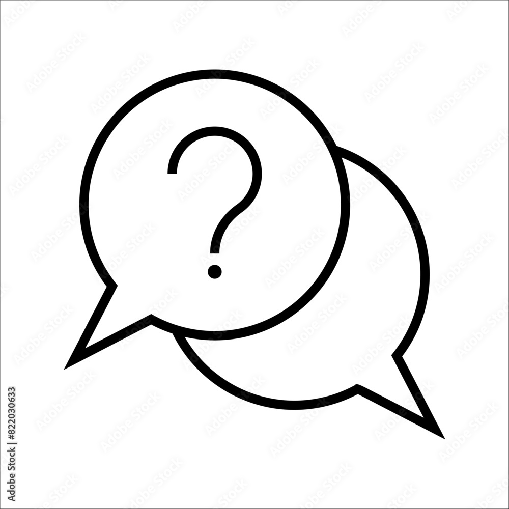 Question mark in a speech bubble icon, vector illustration on white background. Question mark in a speech bubble icon, vector illustration on white background.