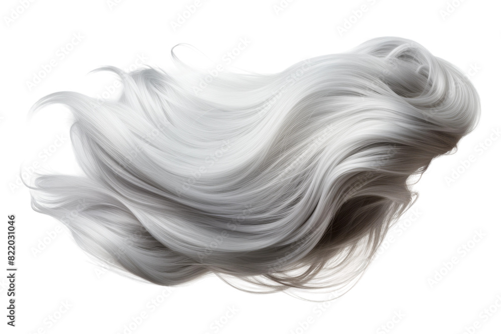 Ethereal Dance of a Solitary Strand on a Clear PNG or White Background. Ethereal Dance of a Solitary Strand on a Clear PNG or White Background.