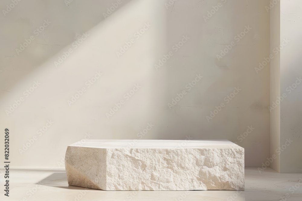 Stone bench in corner of room Stone bench in corner of room