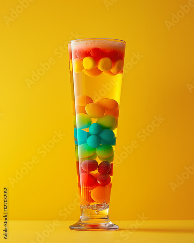 glass with jelly bean photo