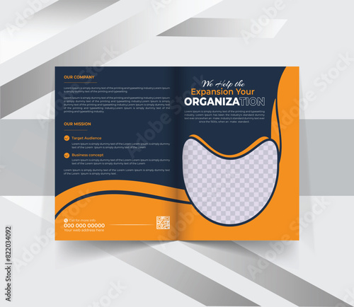 Professional Corporate service business Page bifold brochure design template