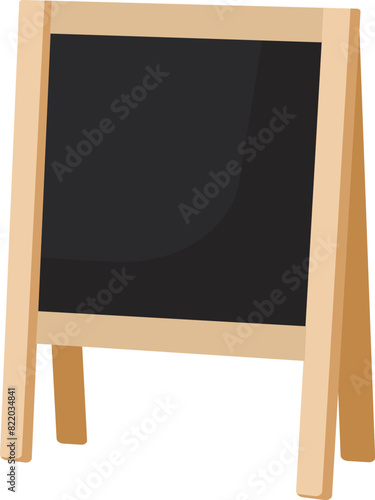 Empty woodenframed sidewalk chalkboard sign, ideal for menu or messages