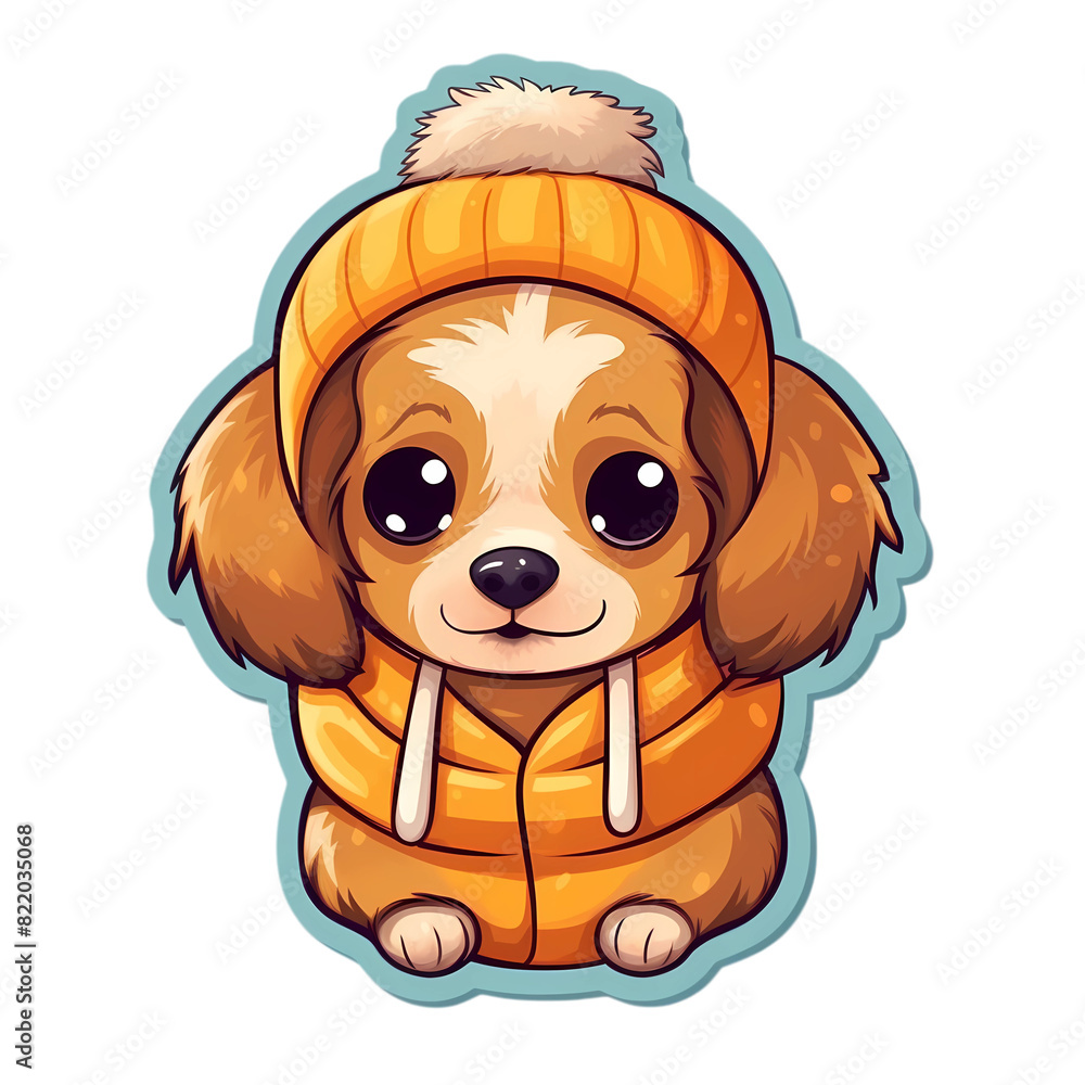 Obraz premium Cute dog cozy sticker