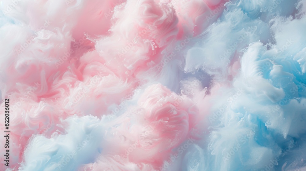 Soft and fluffy, this textured background features a fluffy, cloud-like texture in shades of baby blue and soft pink.