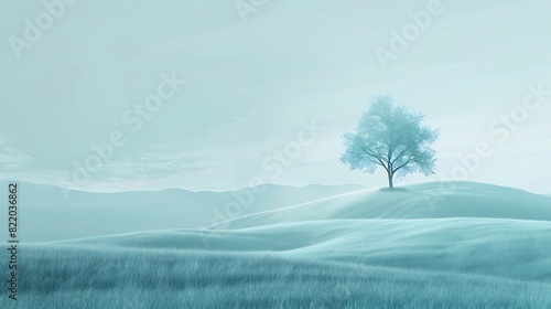 Serene Minimalist Landscape in Advanced Analogous Tones