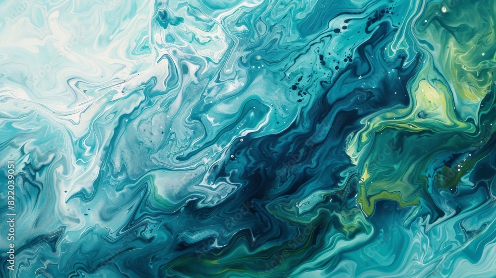 Acrylic abstract blue green background.Fluid art tidewater green toned. Acrylic abstract blue green background.Fluid art tidewater green toned.