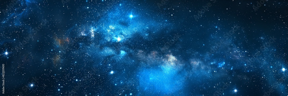 stars azure background texture with copy space text blue