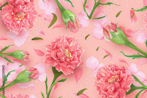 Vibrant pink flowers on a soft pink background. Perfect for spring or feminine themes
