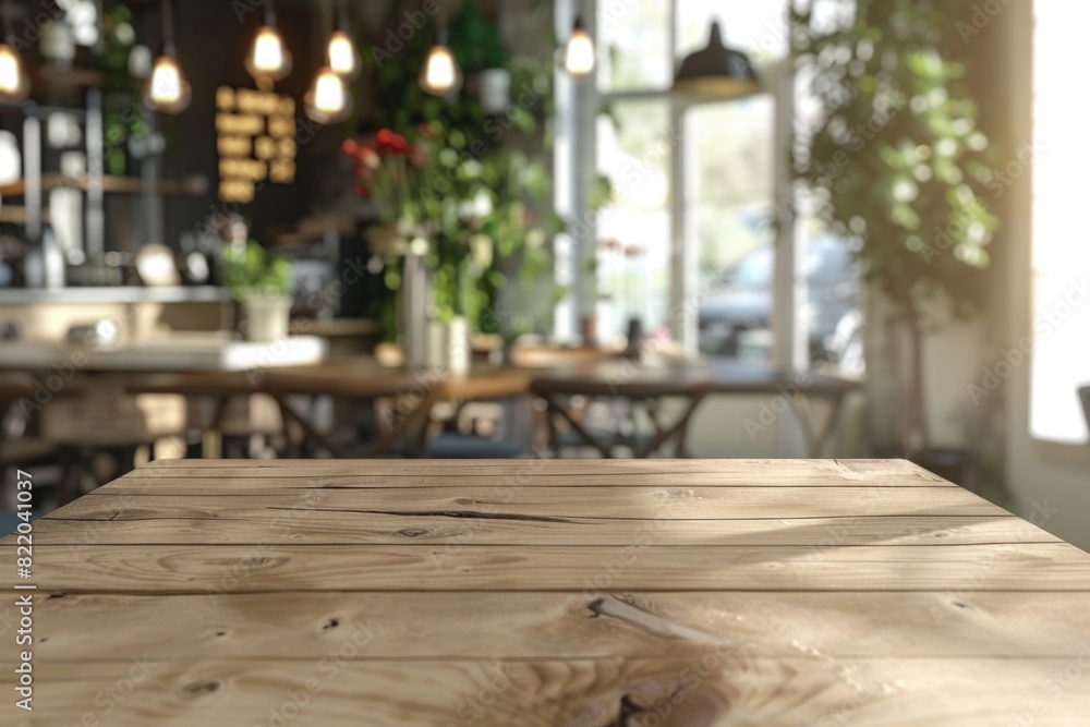 Modern coffee shop with a wooden table and chairs. Modern coffee shop with a wooden table and chairs.